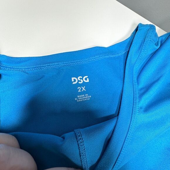 Bright Blue Sleeveless Tank Top Lightweight Activewear, plus size, NWOT - Picture 5 of 7